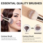 Make Up Brushes, MAANGE 18 Pcs Premium Synthetic Makeup Brushes Set Soft Foundation Powder Eyeliner Eye Shadow Makeup Brushes Professional (Champagne) - Image 5