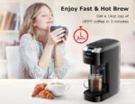 Bonsenkitchen Single Serve Coffee Maker, Coffee Brewer for K Cup Capsule, Fast Brewing Coffee Machine, Space Saving Design, 6 to 14oz Brew Size, Fits 6.6" Travel Mugs, Silver - Image 8