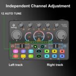 Podcast Equipment Bundle, Mixer with 48V XLR Condenser Microphone, TF card,5RGB,Surround Sound,Suitable for Streaming/TikTok/YouTube, Compatible with Mobile Phones, PC,Camera RS2 - Image 5