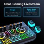 Gaming Audio Mixer Sound Board Mixer w USB Audio Interface Voice Changer, All-in-One Podcast Live Sound Card for Streaming w Soundboard Customizable Soundpads for PC Smartphone Recording Broadcasting - Image 5