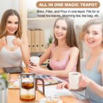 Enchanti Tea Pot, Glass Teapot with Removable Infuser, Magnetic Loose Leaf Tea Steeper, Magic Witchcraft Tea Pot with Strainer for Water Separation, Gift Package, 27oz/800ml - Image 9