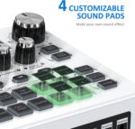 Streaming Audio Mixer, LCD Gaming Audio Mixer Interface, Live Sound Card with Bluetooth, 48V Phantom Power for Live Streaming Podcast, Recording, Gaming - Image 4