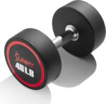 Sunny Health & Fitness Premium Polyurethane Commercial Grade Round Dumbbells with Diamond Knurled Handle, Durable Strength Training Equipment for Home Gym, 5-50LB - Image 2