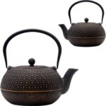 YJX 60.9oz Large Cast Iron Teapot for Stovetop Safe, 6 Cup Tea Kettle, Japanese Tetsubin, Teapot with Stainless Steel Infuser for Loose Tea, Tea Pot Enameled Interior (1.7QT/1.8L) - Image 7