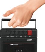 QFX RETRO-39 Portable Shoebox Cassette Tape Recorder – USB to Cassette Recording, Built-in Microphone, 3.5" Bluetooth Speaker, FM Radio, MP3 Playback, Line-in/Out, AC/Battery Powered - Image 12