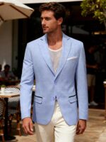 Barry.Wang Mens Casual Blazer Suit Jacket Two Buttons Sport Coat Lightweight Homecoming Business Daily Wedding Dress - Image 3