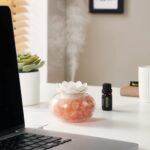 Essential Oil Diffusers Aromatherapy Diffuser: Vyaime Salt Lamp Diffuser for Home Bedroom Office, Pink Crystal Himalayan Cute Lotus Auto Shut-Off 7 Colors LED Night Light - V1103 - Image 8