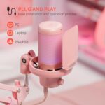 FEELWORLD VM1 Pink Gaming PC USB Microphone Condenser Mic with Noise Cancellation Mute RGB Light, Computer Accessories Gifts for Gamer YouTube Twitch Podcast Streaming Recording Online Chat PS4 PS5 - Image 6