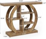 LITTLE TREE Console Table, 4-Tier Farmhouse Wooden Sofa Table Behind Couch, 42.5-Inch Narrow Entryway Hallway Foyer Tables for Living Room, Console Sofa Tables with Storage Shelves, Rustic Brown - Image 3