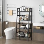 Homykic Bamboo Bookshelf 4-Tier Ladder Shelf, 49.2” Freestanding Open Bookcase Book Shelf Bathroom Storage Shelf Unit Plant Stand for Small Space, Living Room, Bedroom, Home Office, Black - Image 6