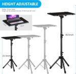 Projector Stand Tripod Adjustable, Laptop Height from 23.5 to 46.5 inches with Gooseneck Phone Holder, Floor for Office, Home, Stage, Studio, DJ Racks Holder Mount, 23.5inch-46.5inch - Image 5