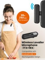 USKEYVISION Upgraded Vlogging Kit w/Wireless Lavalier Microphone,YouTube Kit for iPhone and Smartphone w/59” Retractable Tripod,Automatic Switch Phone Clamp,Content Creator Gear for TikTok(Vlog K5) - Image 5