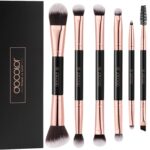 Docolor Double Sided Makeup Brushes, 6Pcs Double Ended Eyeshadow Brush Set Professional Eye Makeup Brushes Set Foundation Eyeshadow Blending Eyebrow Travel Make Up Brushes Kits - Image 2