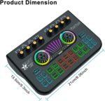 Gaming Audio Mixer Sound Board Mixer w USB Audio Interface Voice Changer, All-in-One Podcast Live Sound Card for Streaming w Soundboard Customizable Soundpads for PC Smartphone Recording Broadcasting - Image 3
