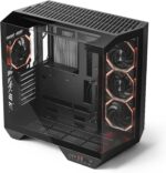 darkFlash Full-Tower ATX Gaming PC Case, Back Plug-in Motherboard, Dual-Chamber, Panoramic Glass, Up to 2 x 360mm Radiators, RTX 40 Compatible(DY470) (4 PWM ARGB Fans, Black) - Image 3