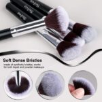 Makeup Brush Set, SOLVE 32 Pieces Professional Makeup Brushes Wooden Handle Cosmetics Brushes Foundation Concealer Powder Face Eye Make up Brushes Kit, Black - Image 3