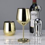 PG Set of 4 Stainless Steel Wine Glass - 18.5oz Gold Wine Glasses - Unbreakable Wine Glasses - Stem Metal Wine Goblets - Image 5
