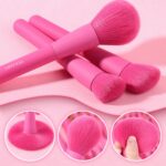 Makeup Brush Set, 15 Piece Quality Makeup Brushes, Premium Synthetic Make Up Brushes for Foundation Powder Blush Highlighter Concealer Makeup Brush Kit for Travel, Hot Pink - Image 6