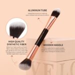 Docolor Double Sided Makeup Brushes, 6Pcs Double Ended Eyeshadow Brush Set Professional Eye Makeup Brushes Set Foundation Eyeshadow Blending Eyebrow Travel Make Up Brushes Kits - Image 4