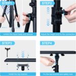 Projector Stand Tripod Adjustable, Laptop Height from 23.5 to 46.5 inches with Gooseneck Phone Holder, Floor for Office, Home, Stage, Studio, DJ Racks Holder Mount, 23.5inch-46.5inch - Image 8