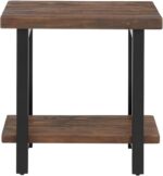 Pomona 27-Inch Wood End Table in Rustic Natural Finish with Metal Legs - 2-Tier Modern Farmhouse Side Table for Home Décor or Accent in Living Room, Bedroom, and Office by Alaterre Furniture - Image 9
