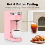 CHULUX Slim Single Serve Coffee Maker for K Pods, One Cup Coffee Maker Fits 7.3" Travel Mugs, Coffee Machine with 6 to 12oz Brew Sizes, Salmon Pink - Image 5