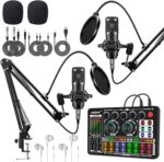 F999 Podcast Equipment Bundle for 2,DJ Mixer with BM800 Podcast Microphone Bundle Studio Condenser Microphone Perfect for Podcasting, Recording, Singing, TikTok Live Vlog,Streaming and Gaming - Image 2