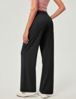 IUGA Wide Leg Pants Woman Pull on Stretchy Work Dress Pants High Waisted Business Casual Trousers Slacks - Image 3