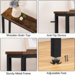 HOOBRO 70.9" Narrow Console Table with Charging Station, 5.9" Sofa Table with 2 Power Outlets and USB Ports, Long Entryway Tables Behind Couch Table, for Hallway, Living Room, Rustic Brown BF185UXG01 - Image 8