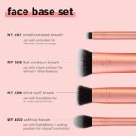 Real Techniques 4 Piece Face Base Makeup Brush Set, For Concealer, Foundation, Contour, & Setting Powder, Makeup Brushes For Blending & Buffing, & Sculpting, Travel Friendly, Gift Set, Cruelty-Free - Image 4