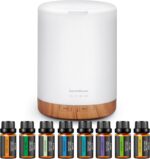 InnoGear Aromatherapy Diffuser & 8 Essential Oils Set, 300ml Premium 5-in-1 Ultrasonic Essential Oil Diffusers Scent Humidifier Aroma Diffuser Vaporizer Auto-Off Timer for Room Office Home, Yellow - Image 2