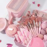 MAANGE Makeup Brush Set 49 Pcs Makeup Tool Set Premium Synthetic Foundation Powder Concealers Eye shadows Blush Makeup Brushes (Pink, 49 Piece Set) - Image 3