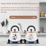 ARC Stainless Steel Whistling Tea Kettle, Magic Color Changing Design 2-Quart Stovetop Kettle Whistle White Teapot with Folding Cup & Trivet Mat - Image 5