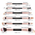 Docolor Double Sided Makeup Brushes, 6Pcs Double Ended Eyeshadow Brush Set Professional Eye Makeup Brushes Set Foundation Eyeshadow Blending Eyebrow Travel Make Up Brushes Kits - Image 6