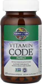 Garden of Life Multivitamin for Women, Men & Kids Age 6 and up, Vitamin Code Family Multi - 120 Vegetarian Capsules, Whole Food Vitamins, Food Blend & Probiotics, Gluten Free Dietary Supplements - Image 4