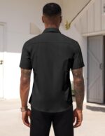COOFANDY Men's Short Sleeve Casual Button Down Shirt Business Untucked Dress Shirts with Pocket - Image 6