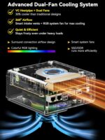 GMKtec AI Mini PC Ultra 9 285H (Turbo 5.4GHz) 96GB DDR5 2TB PCIe 4.0 SSD Mini Gaming Computer 3X M.2 Expansion Slots, Oculink, Quad Screen 8K Display EVO-T1 - Image 9