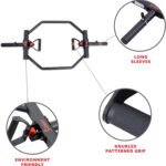 Sunny Health & Fitness Strength Training Olympic Hex Bar Barbell, High Load Capacity, Swivel Handles, Safety Clips, Knurled Handles for Deadlifts, Shoulder Presses, Shrugs, Back Rows, Weightlifting - Image 5