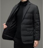 JEsilunmaMY Men's Suit Collar Insulated Puffer Jacket Winter Thermal Business Blazer Down Coats Windproof Padded Puffy Coat - Image 3