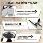 Jadeshay Tea Kettle, 1L Large Stainless Steel Teapot Coffee Pot with Removable Filter for Home, Hotel, Cafe, Bar, Restaurant - Image 5