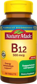 Nature Made Vitamin B12 500 mcg, Dietary Supplement for Energy Metabolism Support, 200 Tablets, 200 Day Supply - Image 2