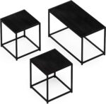 Furinno Camus Modern Living Room Coffee Table with 2 End Tables Set, Americano - Image 2
