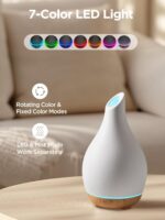 InnoGear Essential Oil Diffuser, 150ml Ceramic Diffuser Handcrafted Stone Aromatherapy Diffusers Ultrasonic Cool Mist Humidifier Vaporizer 2 Mist Modes Waterless for Home, White Vase-Shaped Ceramic - Image 6