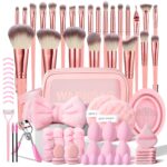 70Pcs Pink Makeup Brushes Set Professional Makeup Kit Multi-functional Makeup Tool Set with Case Facial Makeup Accessories, Foundation Makeup Brush Kit Eye and Face Make up Brushes & Tools - Image 2