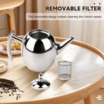 Jadeshay Tea Kettle, 1L Large Stainless Steel Teapot Coffee Pot with Removable Filter for Home, Hotel, Cafe, Bar, Restaurant - Image 6