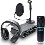 Movo PodPakT Universal Cardioid Condenser Microphone Kit with MDX-1 2x2 Audio Interface with Tabletop Mic Stand and Studio Headphones - Podcast Equipment Set for YouTube, Podcast, Streaming - Image 2