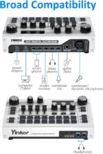 Streaming Audio Mixer, LCD Gaming Audio Mixer Interface, Live Sound Card with Bluetooth, 48V Phantom Power for Live Streaming Podcast, Recording, Gaming - Image 3