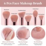 MAANGE Makeup Brush Set 51 PCS Professional Makeup Brushes for Foundation Powder Concealers Eye shadows Blending Blush Travel Make up Brush Kit (Pink) - Image 3