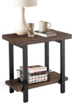 Pomona 27-Inch Wood End Table in Rustic Natural Finish with Metal Legs - 2-Tier Modern Farmhouse Side Table for Home Décor or Accent in Living Room, Bedroom, and Office by Alaterre Furniture - Image 2