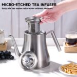 68OZ/2000ML Stainless Steel Teapot with Removable Infuser, Stovetop Safe Tea Maker Water Kettle for Loose Leaf & Tea Bags, Silver - Image 7